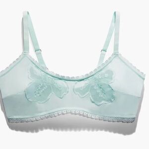 Savage X Fenty Peek Behind the Lace Bralette in Seashell Blue 3X